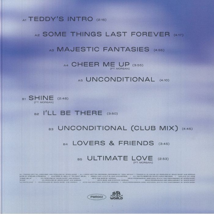 Space Ghost Teddy Bryant – Majestic Fantasies (LP, Peace World Records, 2025) Back Cover