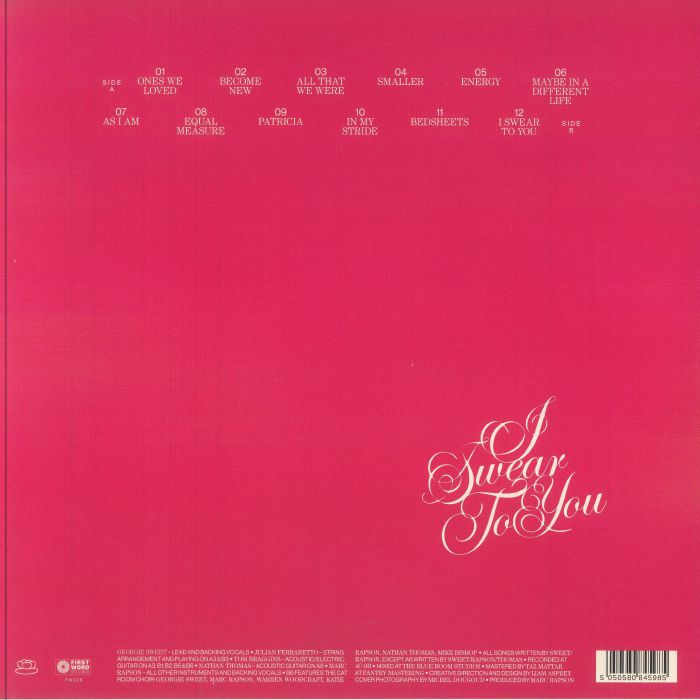 Georgie Sweet – I Swear To You (LP, First Word Records, 2025) Back Cover