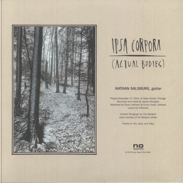 Nathan Salsburg – Ipsa Corpora (LP, No Quarter, 2025) Back Cover
