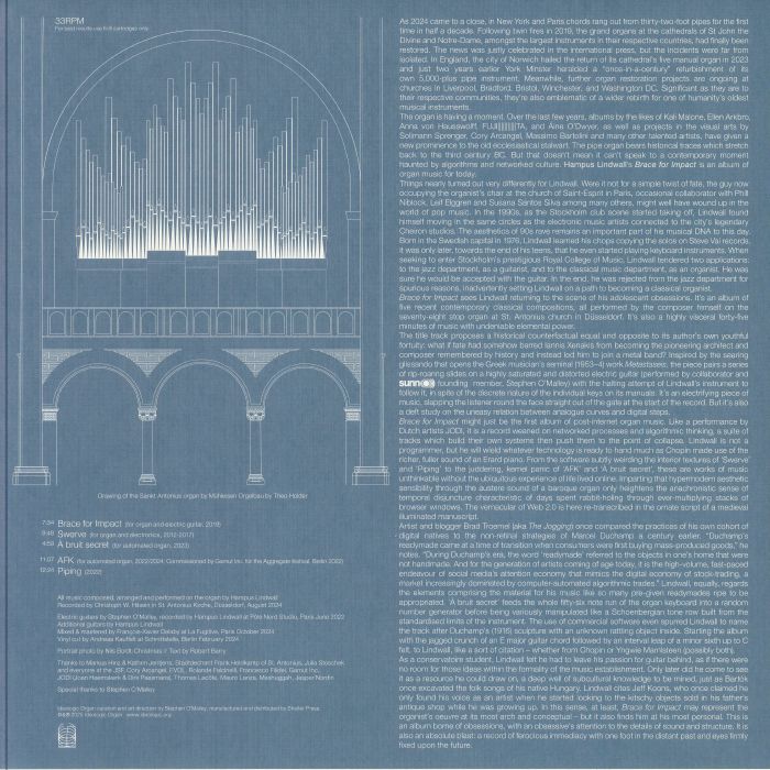 Hampus Lindwall – Brace For Impact (LP, Ideologic Organ, 2025) Back Cover