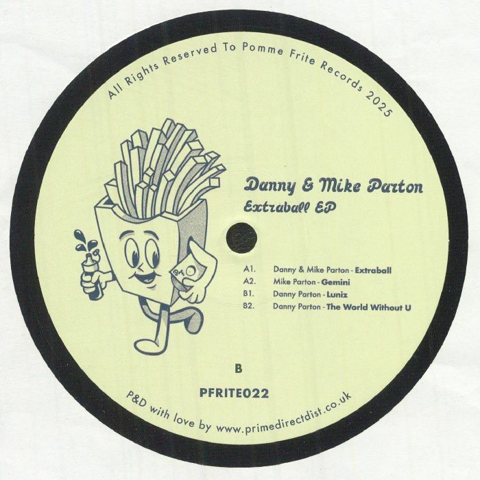 Danny Parton Mike Parton – Extraball EP (12", Pomme Frite, 2025) Back Cover