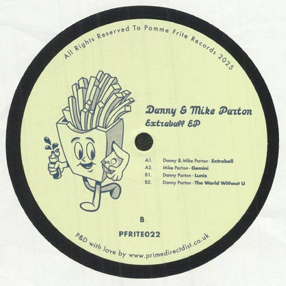 Danny Parton Mike Parton – Extraball EP (12", Pomme Frite, 2025) Back Cover