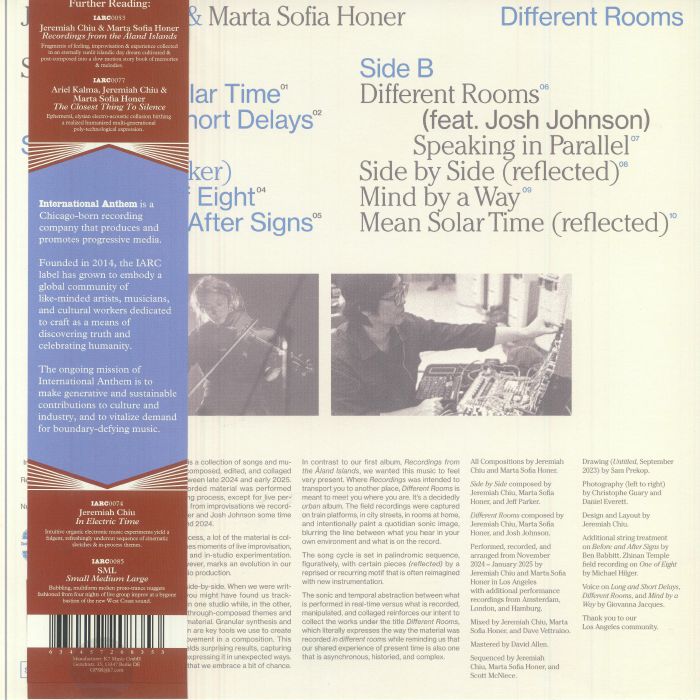 Jeremiah Chiu & Marta Sofia Honer - Different Rooms (LP)