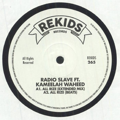 Radio Slave Feat. Kameelah Waheed - All Rize (12")