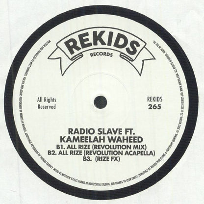Radio Slave Feat. Kameelah Waheed - All Rize (12")