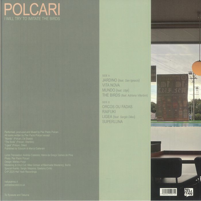 Paolo Polcari – I Will Try To Imitate The Birds (LP, Hell Yeah Recordings, 2025) Back Cover