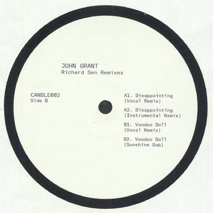 John Grant – Richard Sen Remixes (12", Darkness Is Your Candle, 2025) Back Cover