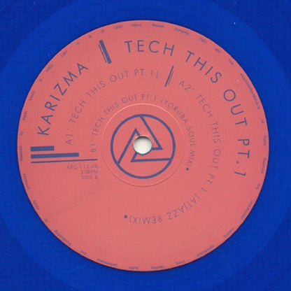 Karizma – Tech This Out Pt. 1 (12", Blue, Atjazz Record Company, 2025) Back Cover
