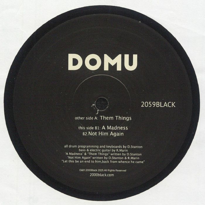 Domu – Them Things (12", 2000 Black, 2025) Back Cover