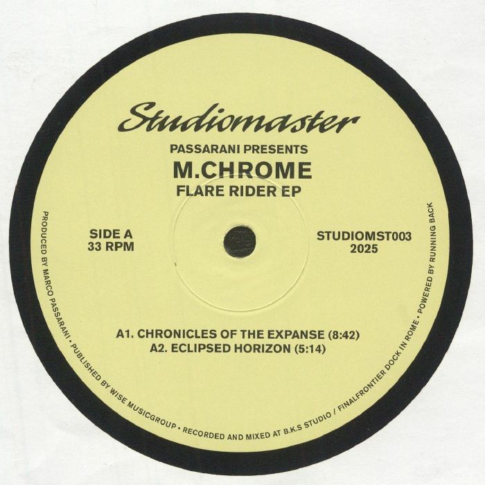 Passarani M.Chrome – Flare Rider EP (12", Studiomaster, 2025) Front Cover
