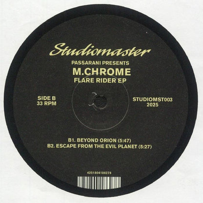 Passarani M.Chrome – Flare Rider EP (12", Studiomaster, 2025) Back Cover