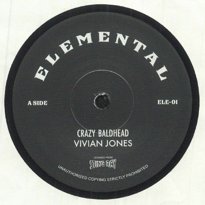 Vivian Jones Stingray All Stars – Crazy Baldhead / Crazy Dub (7", Elemental Music, 2025) Front Cover