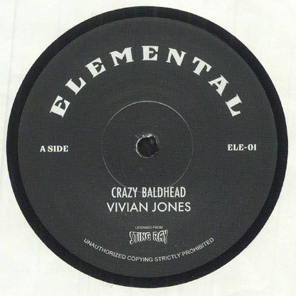 Vivian Jones Stingray All Stars – Crazy Baldhead / Crazy Dub (7", Elemental Music, 2025) Front Cover