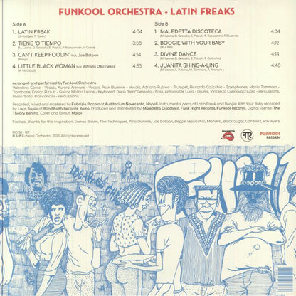Funkool Orchestra – Latin Freaks (LP, White, Funkool Records, 2025) Back Cover