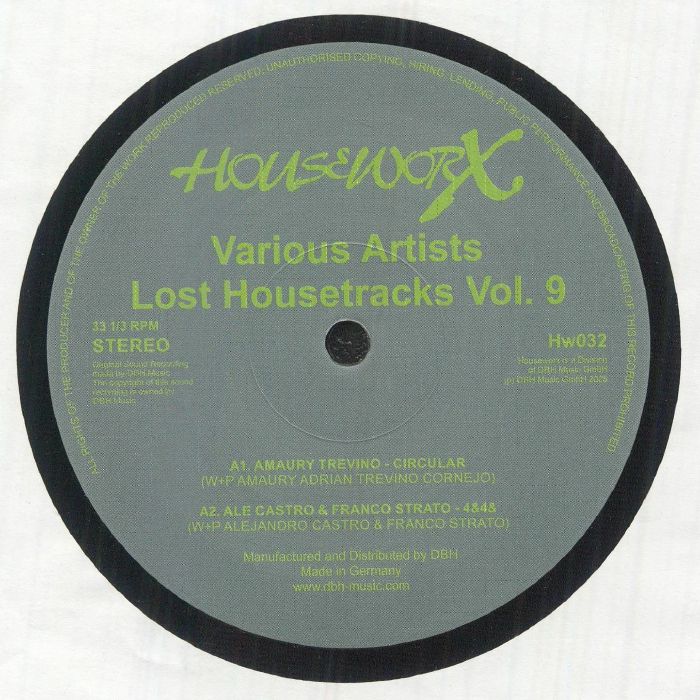 Various – Lost Housetracks Vol. 9 (12", Houseworx, 2025) Front Cover