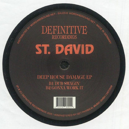St. David – Deep House Damage EP (12", Definitive Recordings, 2025) Back Cover