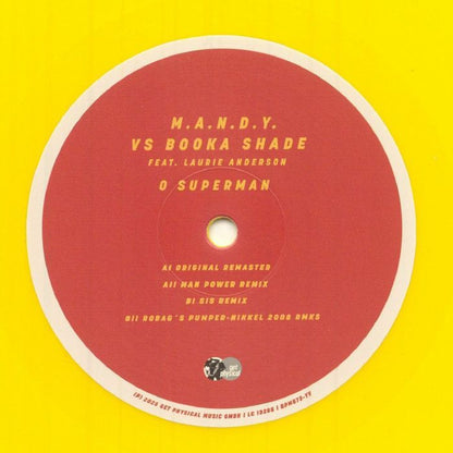 M.A.N.D.Y. Vs Booka Shade Laurie Anderson – O Superman (12", Yellow, Get Physical Music, 2026) Front Cover