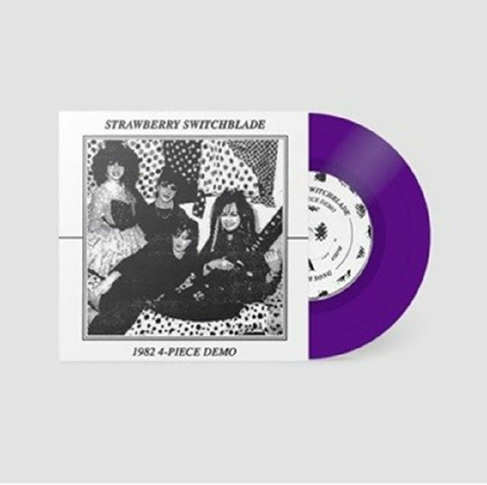 Strawberry Switchblade – 1982 4 Piece Demo (7", translucent 'grape' booklet, Night School, 2025) Front Cover