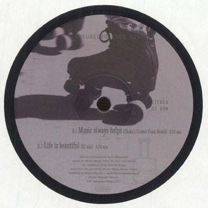 DJ Jauche – Music Always Helps (12", White, Flaneurecordings, 2026) Back Cover