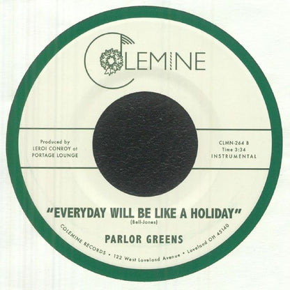 Parlor Greens – Auld Lang Syne (7", Parlor Green, Colemine Records, 2025) Back Cover