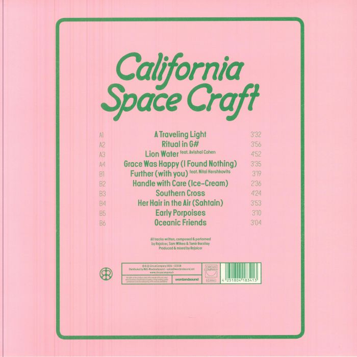 Rejoicer Sam Wilkes Tamir Barzilay – California Space Craft (LP, Circus Company, 2026) Back Cover