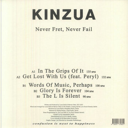 Kinzua – Never Fret, Never Fail (12", CINTH, 2026) Back Cover