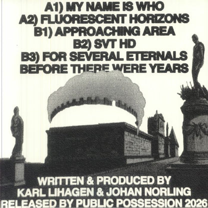 1-800 Techno – For Several Eternals Before There Were Years (12", Public Possession, 2026) Back Cover