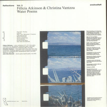 Félicia Atkinson & Christina Vantzou – Reflections Vol. 3: Water Poems (LP, RVNG Intl., 2026) Back Cover