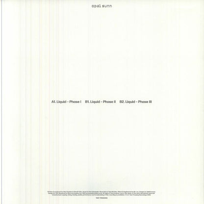 Opal Sunn – Liquid (12", Test Pressing Recordings, 2026) Back Cover