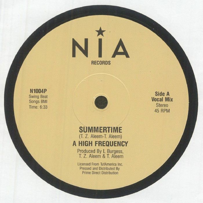 A  High Frequency – Summertime (12", NIA Records, 2026) Front Cover