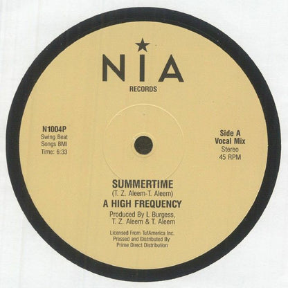 A  High Frequency – Summertime (12", NIA Records, 2026) Front Cover