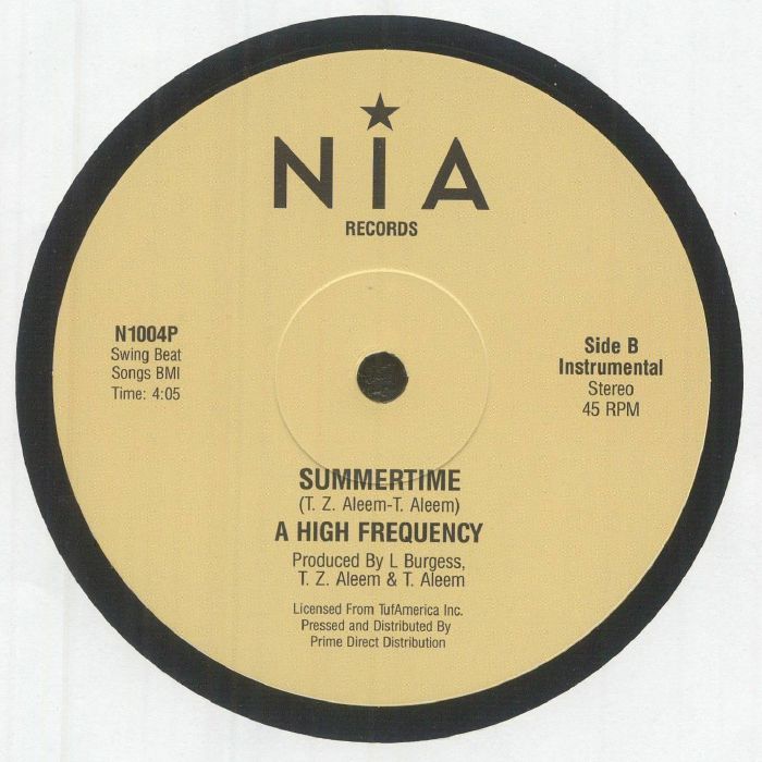 A  High Frequency – Summertime (12", NIA Records, 2026) Back Cover