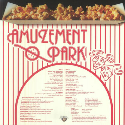 Amuzement Park – Amuzement Park (LP, Butter Popcorn Yellow, Our Gang Entertainment, 2026) Back Cover