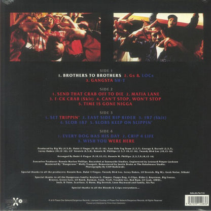 Bloods & Crips – Bangin’ On Wax 2…The Saga Continues (2xLP, Dangerous Records, 2026) Back Cover