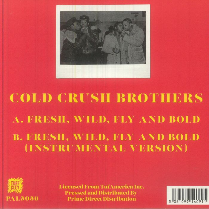Cold Crush Brothers – Fresh, Wild, Fly And Bold (7", Cold Crush Blue Ice, Tuff City, 2026) Back Cover
