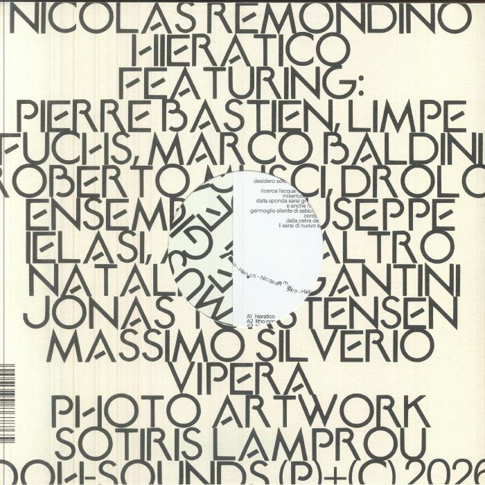 Nicolas Remondino – Hìeratico (LP, OOH-sounds, 2026) Back Cover