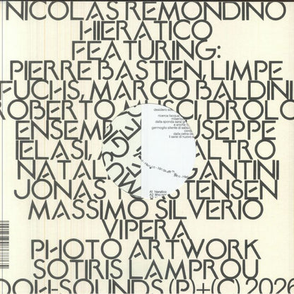 Nicolas Remondino – Hìeratico (LP, OOH-sounds, 2026) Back Cover