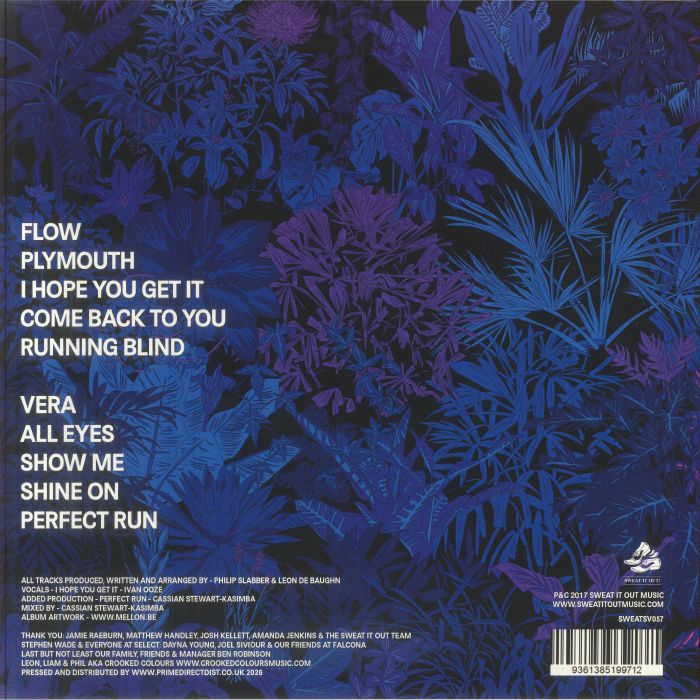 Crooked Colours – Vera (LP, Purple Splash, Sweat It Out!, 2026) Back Cover