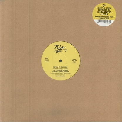 The Fantastic Aleems Featuring Corky Hodges – Movin' To The Beat (12", Yellow, NIA Records, 2026) Front Cover