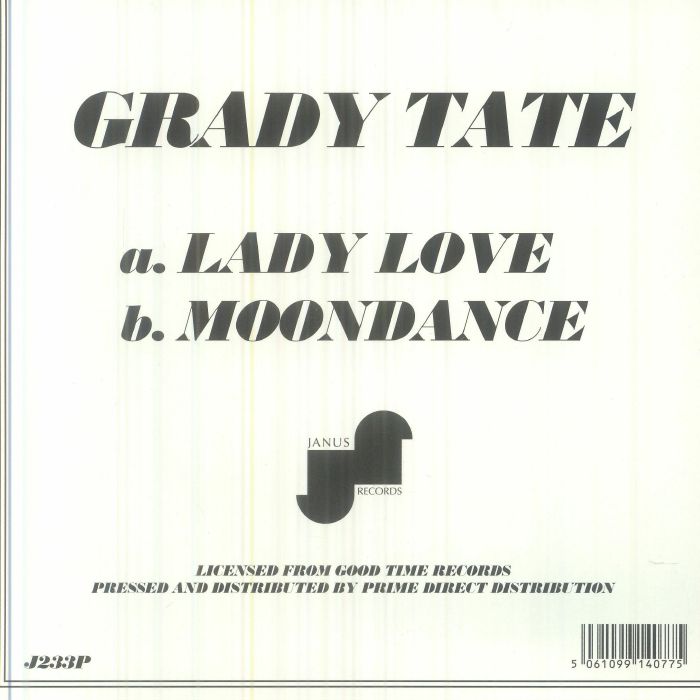 Grady Tate – Lady Love / Moondance (7", Janus Records, 2026) Back Cover