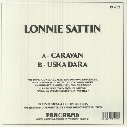 Lonnie Sattin – Caravan / Uska Dara (7", PANORAMA, 2026) Back Cover