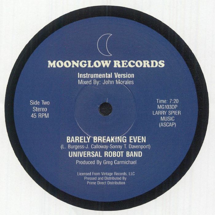 Universal Robot Band – Barely Breaking Even (12", Moonglow, 2026) Back Cover