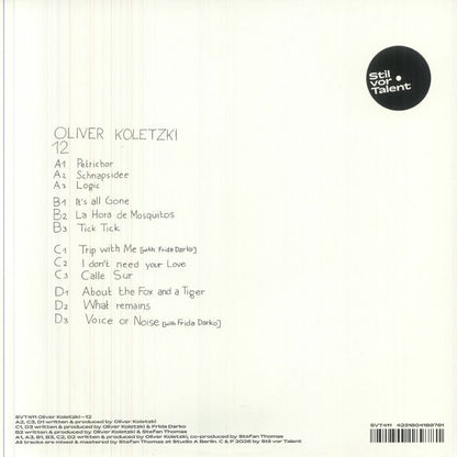 Oliver Koletzki – 12 (2xLP, Gatefold Cover, Stil Vor Talent, 2026) Back Cover