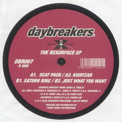 The Nathaniel X Project – The Resurface EP (12", Daybreakers, 2026) Back Cover