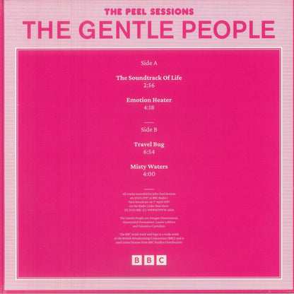 The Gentle People – The Peel Sessions (12", WRWTFWW Records Switzerland, 2026) Back Cover