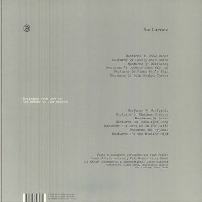 Jesse Hackett – Nocturnes (LP, Hive Mind Records, 2026) Back Cover
