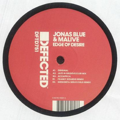 Jonas Blue Malive – Edge of Desire (12", Defected, 2026) Back Cover