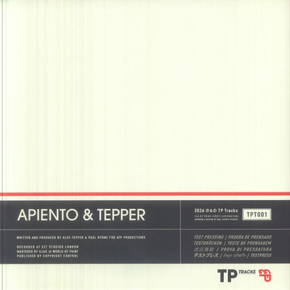 Apiento – The Yellow Place / Le Tour (12", Test Pressing Tracks, 2026) Back Cover