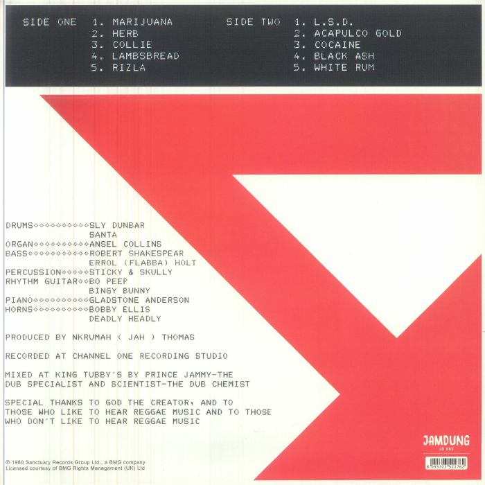 Sly & The Revolutionaries Jah Thomas – Black Ash Dub (LP, Red, JAMDUNG, 2025) Back Cover