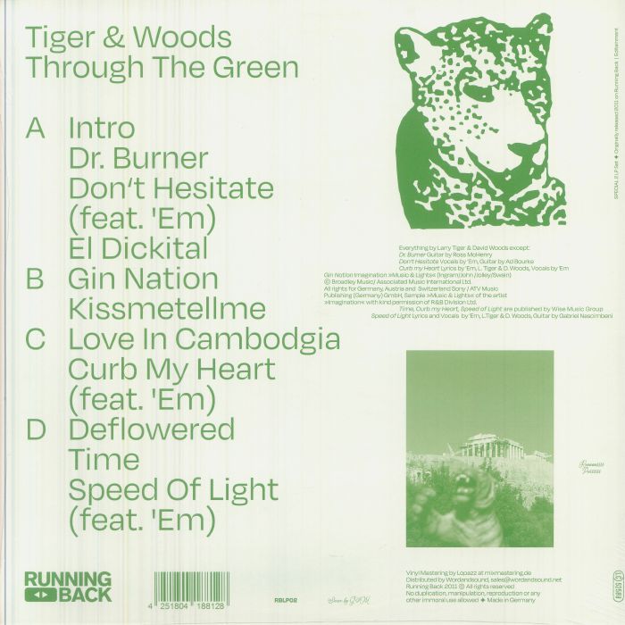 Tiger & Woods – Through The Green (2xLP, Running Back, 2026) Back Cover